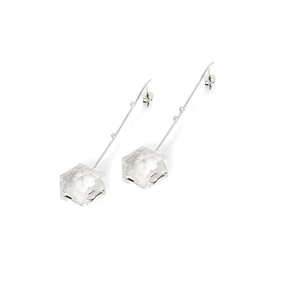 White gold 'Amo' earrings with crystals AMI | OR7 CDR OTTGAU18B CT 0,08